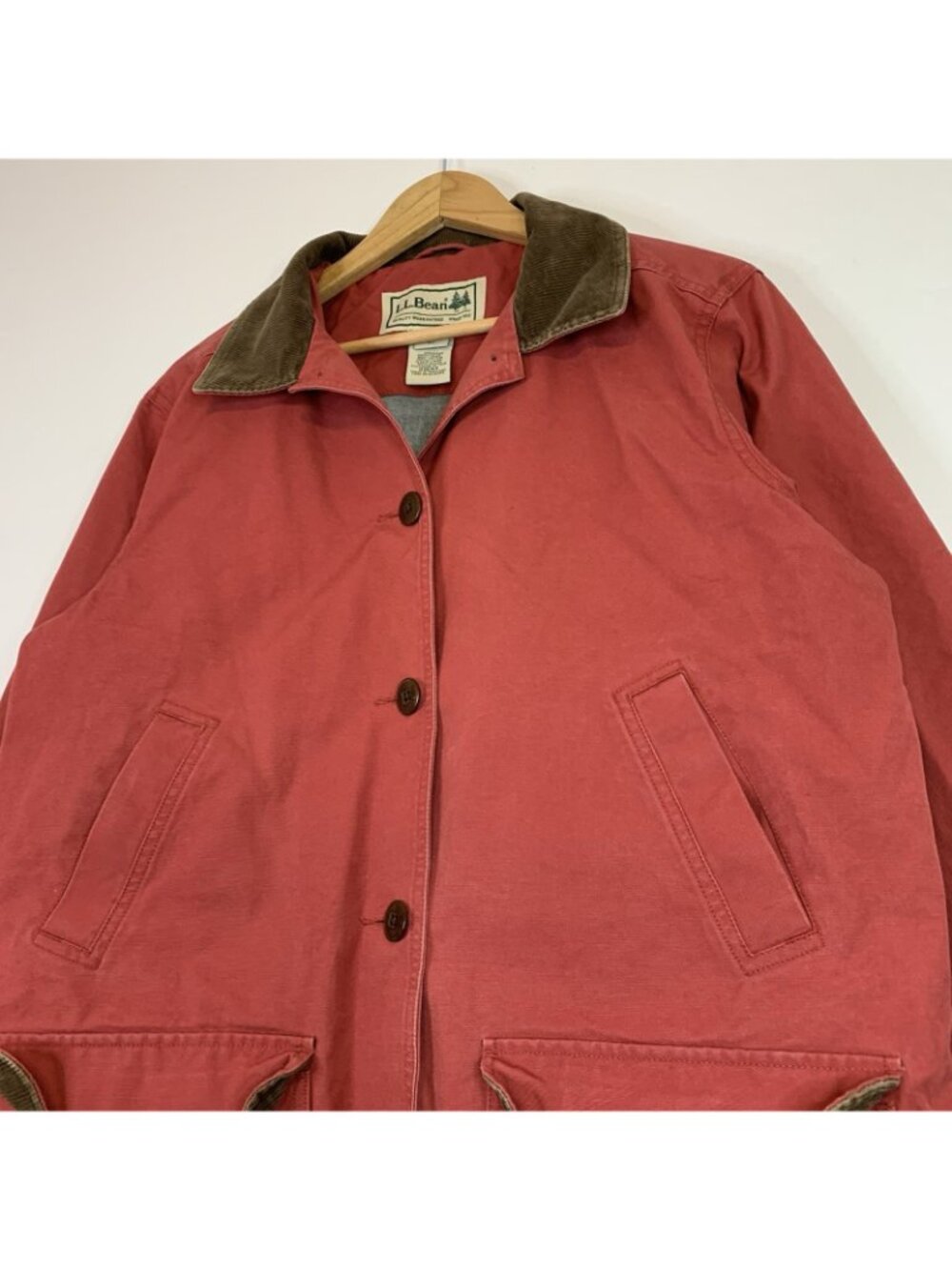 Vintage 90s L.L.Bean Canvas Chore Jacket Red Size L - Picture 2 of 6